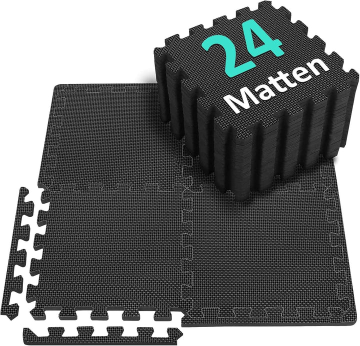 Bodenschutzmatte Fitness Set [31x31cm], 24/36/48 Puzzlematte, Eva Sportmatte Fitnessmatte rutschfest