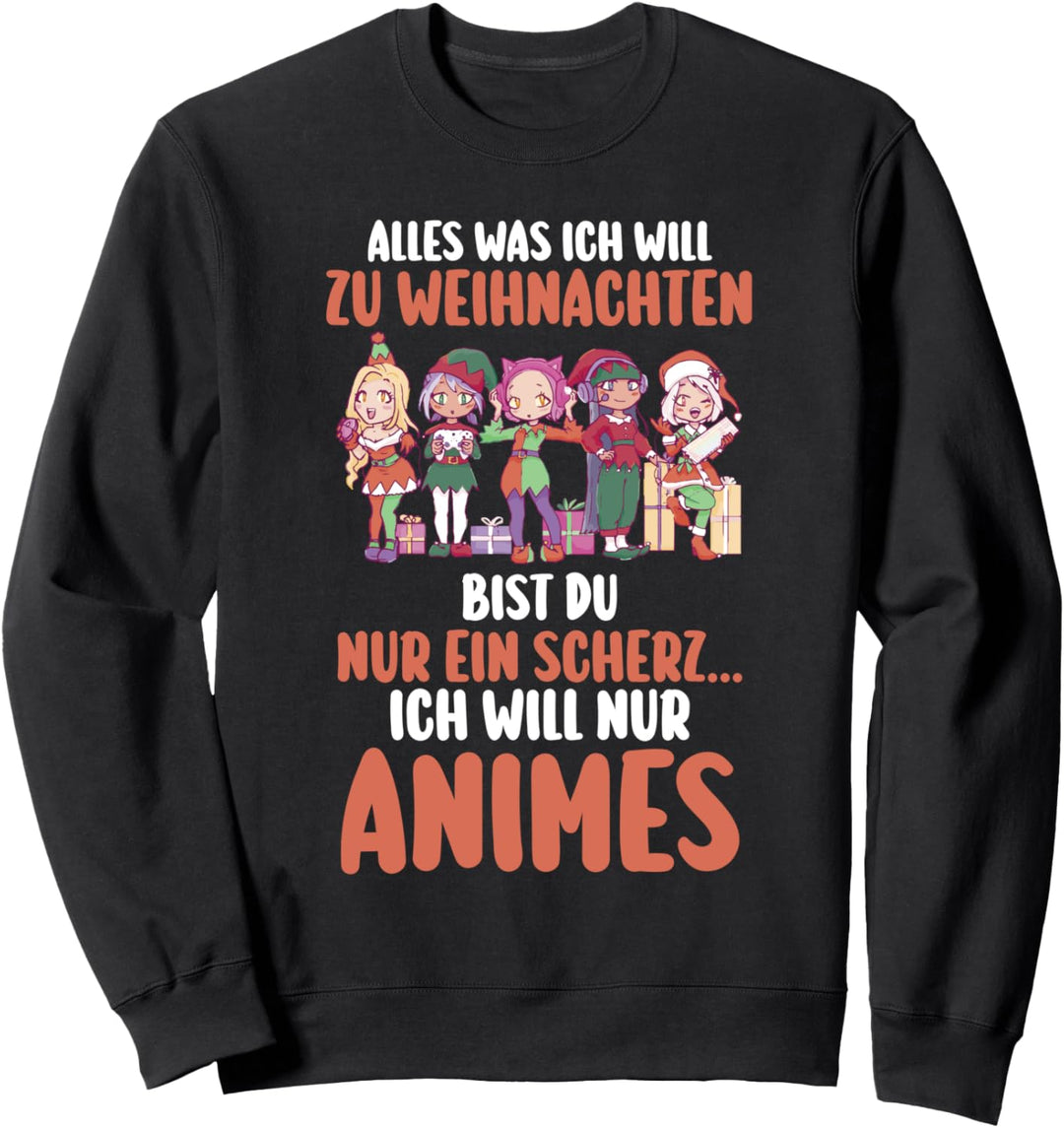 Weihnachten Weihnachtself Anime Elf Sweatshirt