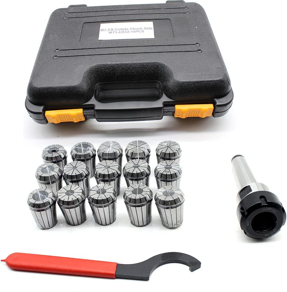 Futchoy Spannzangensatz ER32 17-tlg Spannzangenfutter Satz 15 Stueck 3-20MM Spannzangenfutter mit Bo