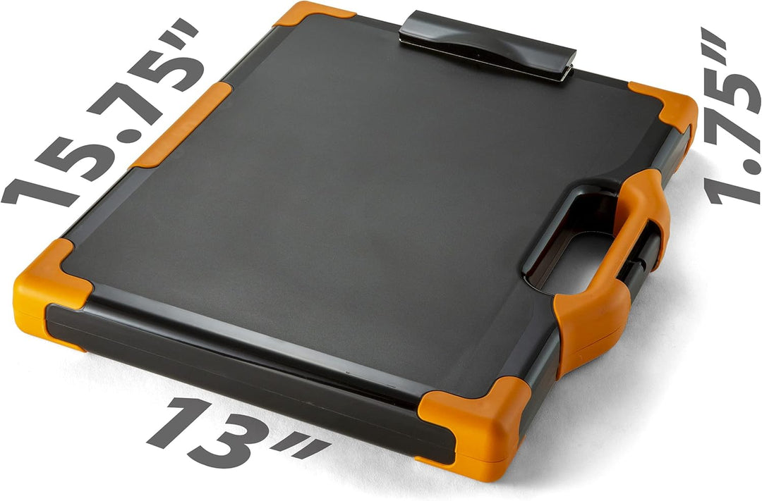 Officemate Carryall 83326 Klemmbrett-Aufbewahrungsbox, Brief-/Rechtsgrösse, Schwarz und Orange, 40,6
