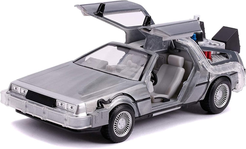 Jada Toys Zurück in die Zukunft 3, DeLorean DMC-12 Modellauto, 1:24, Time Machine, mit Licht- und Ra