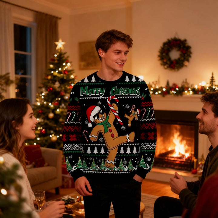 ALISISTER Hässliche Weihnachtpullover 3D Gedruckt Weihnachten Jumper Sweatshirt Langarm Ugly Christm