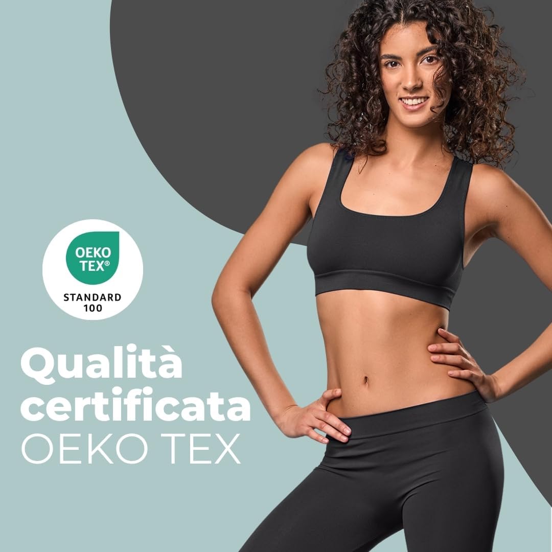 FOCENZA 3 Stück Set Sport BH Damen, Sport BH ohne Bügel aus Atmungsaktive Mikrofaser, Top Gym Damen