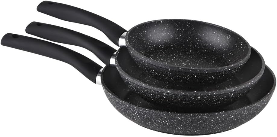 Orbegozo SFB 8300 - 3er-Set geschmiedete Aluminium-Bratpfannen, Durchmesser 18, 22 und 26 cm, antiha