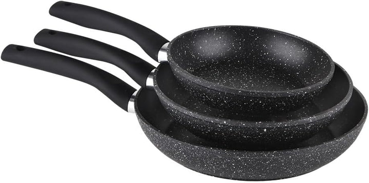Orbegozo SFB 8300 - 3er-Set geschmiedete Aluminium-Bratpfannen, Durchmesser 18, 22 und 26 cm, antiha