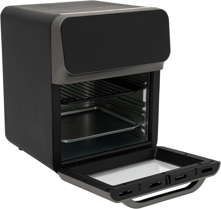 Mini Backofen 13 Liter Pizza-Ofen mit Umluft 3 in1 Backofen mit 2 Backbleche und 50 Kuchenboxen, Obe