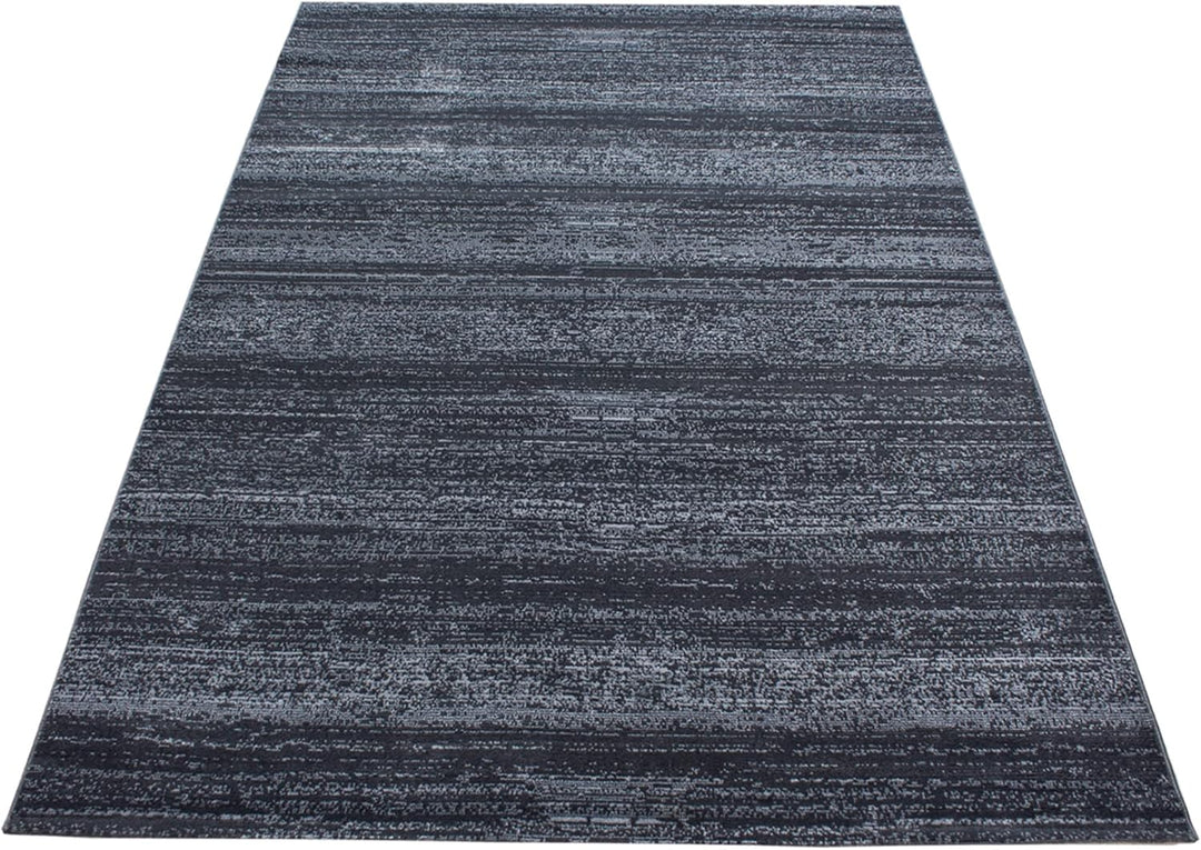 HomebyHome Teppich Wohnzimmer 80x150 cm Läufer Flurteppich Küche Grau Moderne Einfarbig Meliert Desi