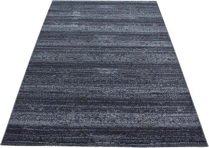 HomebyHome Teppich Wohnzimmer 80x150 cm Läufer Flurteppich Küche Grau Moderne Einfarbig Meliert Desi