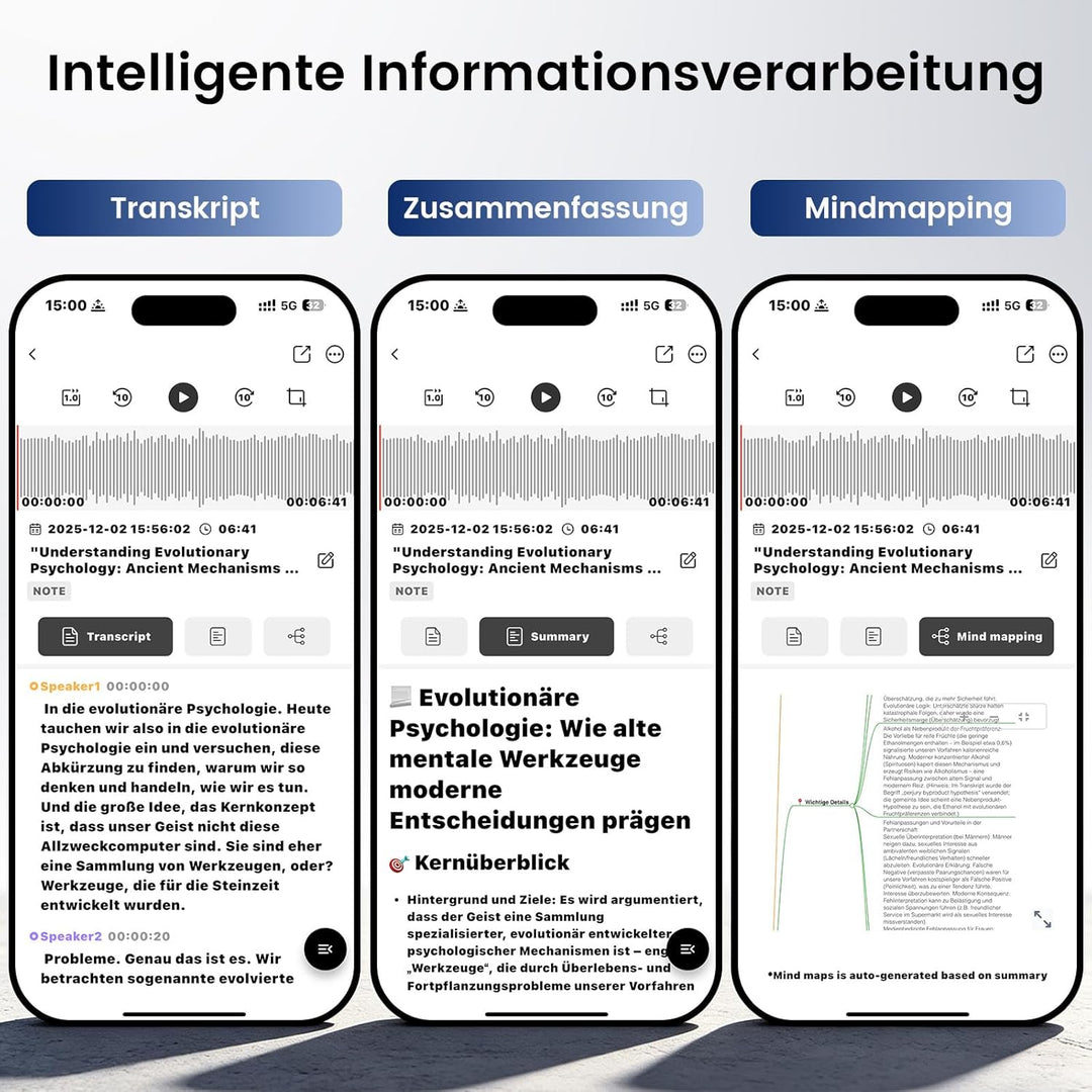 NEWYES Ailog KI Digitales Diktiergerät mit dedizierter App,Transkribieren und Zusammenfassen,35 Stun