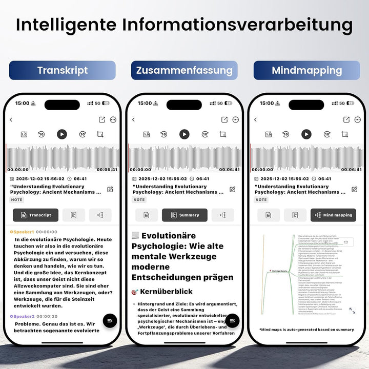 NEWYES Ailog KI Digitales Diktiergerät mit dedizierter App,Transkribieren und Zusammenfassen,35 Stun