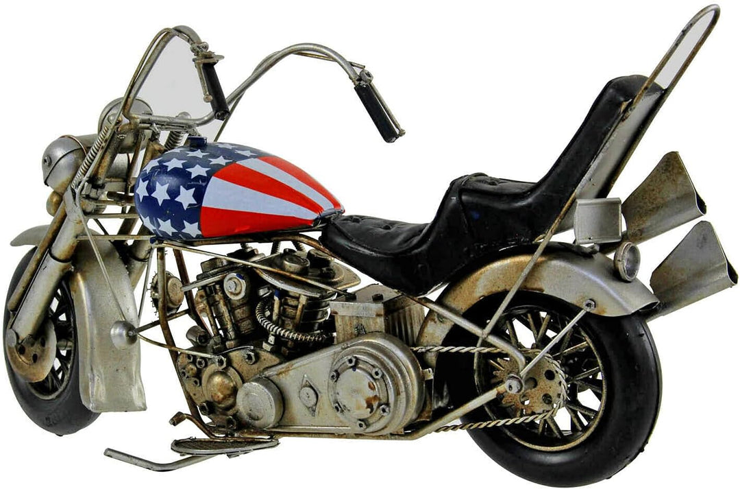 L&amp;P LP42756 Figur | Vintage Blue Motorbike | 1 Stück - 32 x 17 x 14 cm Zubehör, mehrfarbig