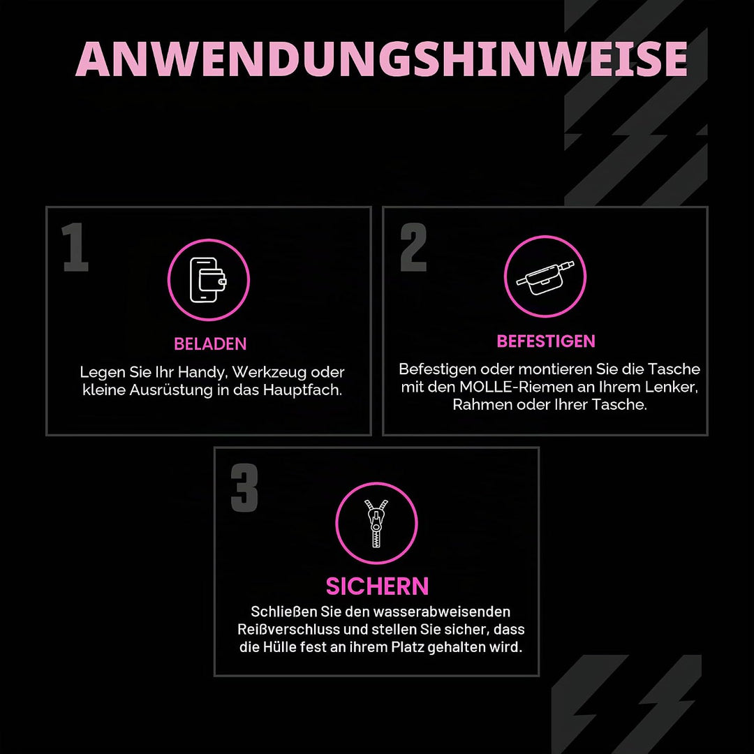 Muc-Off Essentials Wasserfeste Tasche – Robustes Schwarzes 900D Polyester - Wasserabweisende Fahrrad