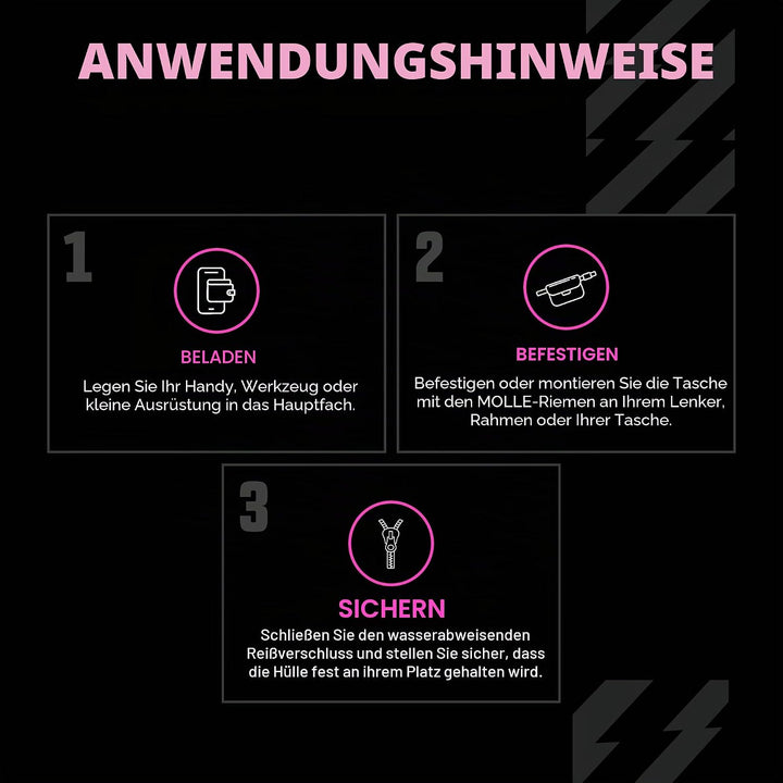 Muc-Off Essentials Wasserfeste Tasche – Robustes Schwarzes 900D Polyester - Wasserabweisende Fahrrad