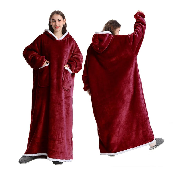 FEELJAM Decke mit Ärmeln und Kapuze Hoodie Decke Erwachsene Ärmeldecke Weich Warm Kuscheldecke mit Ä