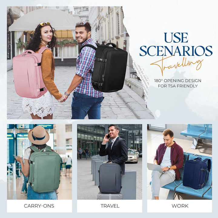 Bagage Cabine 45x36x20 pour Easyjet Sac à Dos Voyage Cabine Avion Femme 32L Bagage à Main sous le Si