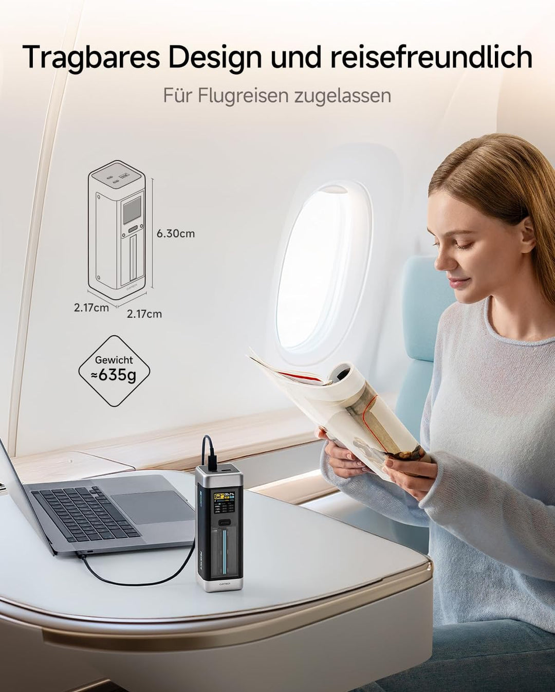 CUKTECH 20 Powerbank, 140W Power Bank 25.000mAh(5S1P) mit 3 Anschlüsse, PD3.1 externer Akku mit Digi