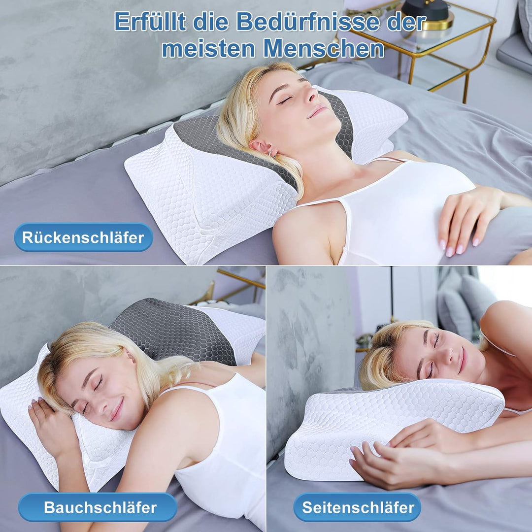 SAHEYER Ergonomisches Nackenkissen, Memory-Schaum Kopfkissen Seitenschläferkissen Orthopädisches Nac