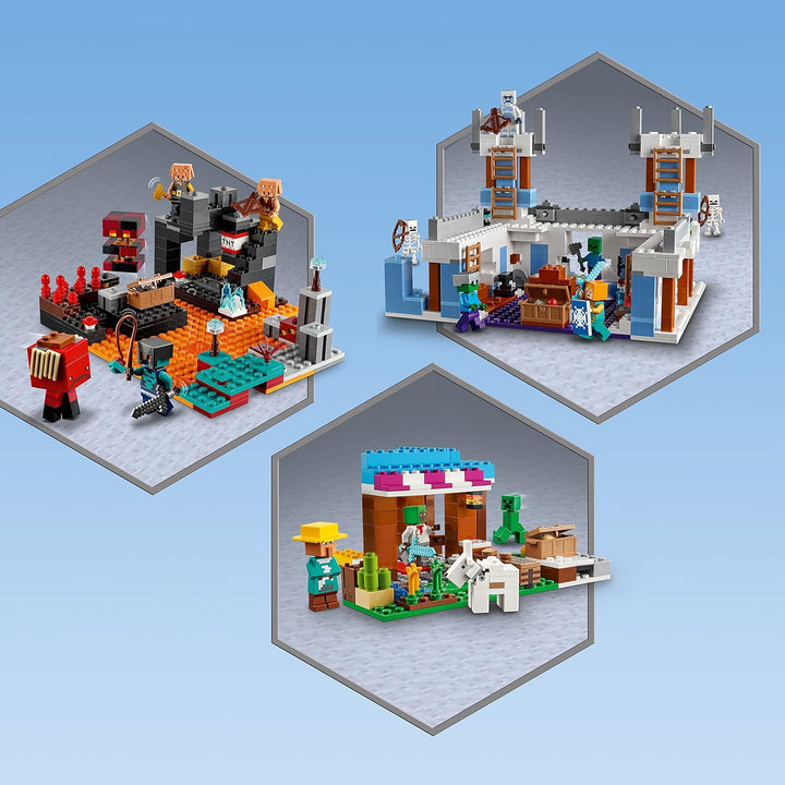 LEGO Minecraft The Nether Bastion Set 21185 Battle Action Toy mit Mafia Piglin Brute & Strider Figur
