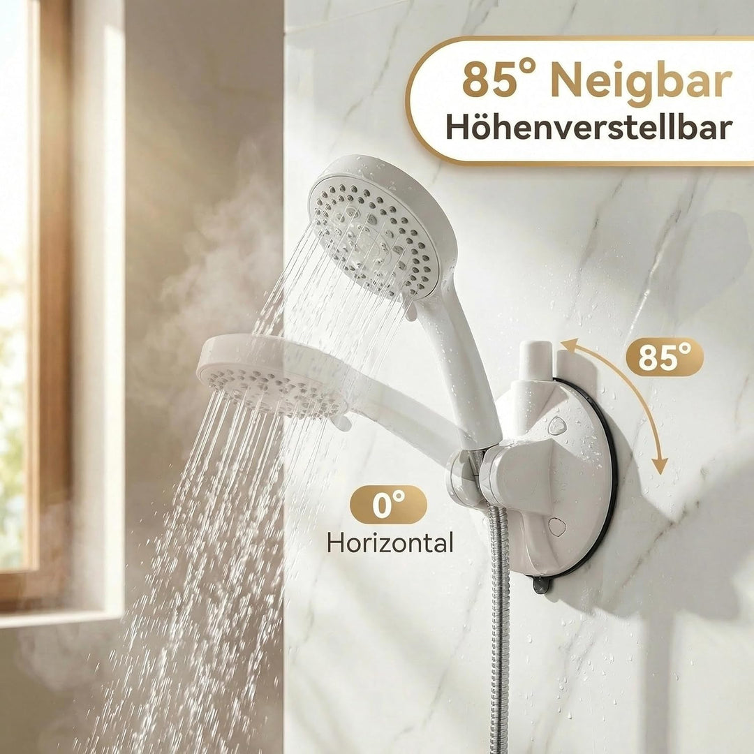 MagicBox Duschkopfhalterung Saugnapf mit Farbindikator, Duschhalterung ohne Bohren 85° Verstellwinke