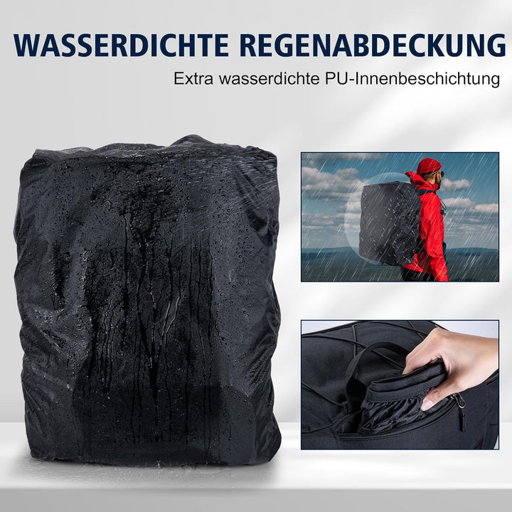 Goture 72L Angelrucksack mit Kühltasche (16L) &amp; Trocken-/Nass-Fach - Verstellbare Fächer Wasserabwei