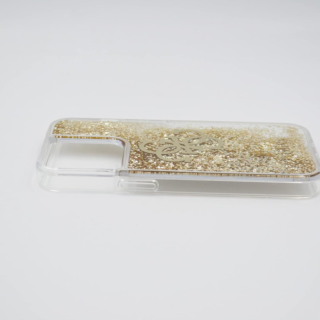 Guess GUHCP13LLG4GGO Hülle für iPhone 13 Pro / 13 6,1" golden 4G Big Liquid Glitter