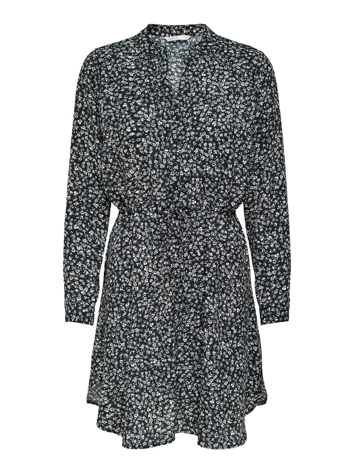ONLY Damen Onlcory L/S V-Neck Tunic WVN Noos Tunika XS Black / Maria White Grey Disty, XS Black / Ma