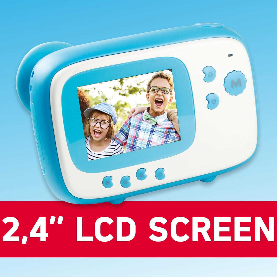 AGFA Photo Realikids Instant Cam + 6 Rollen Thermopapier, ATP3WH – Sofortbildkamera für Kinder, LCD-