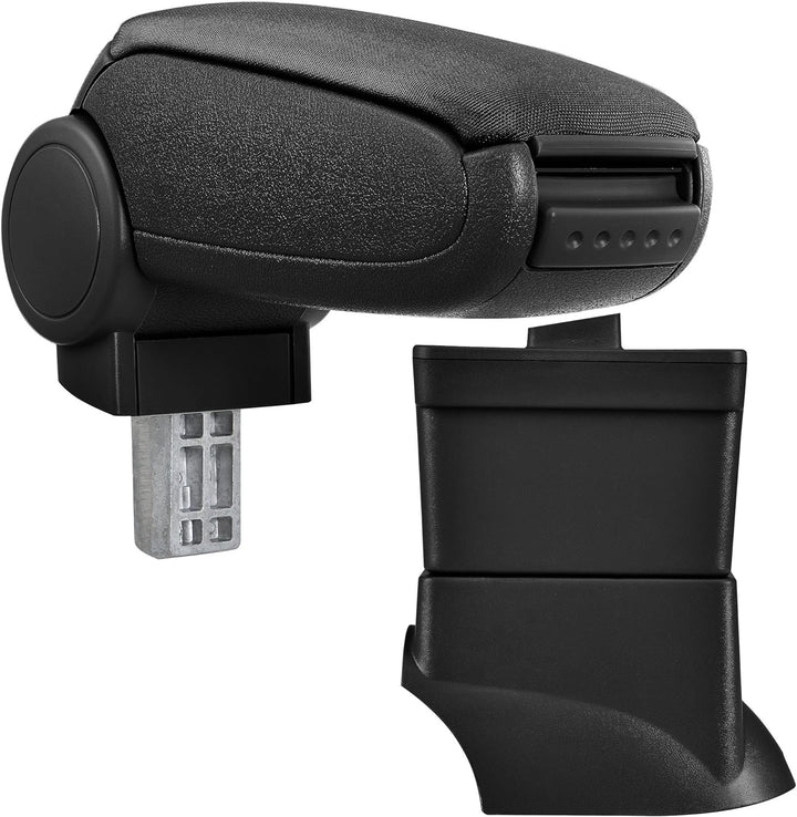 Mittelarmlehne Armauflage mit Staufach gepolstert Textil schwarz