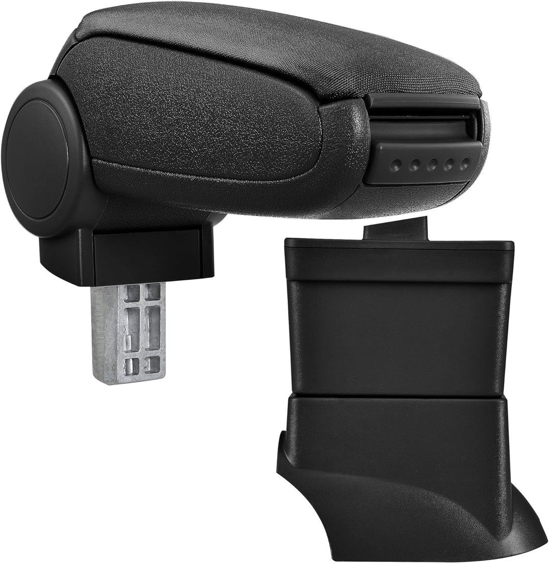 Mittelarmlehne Armauflage mit Staufach gepolstert Textil schwarz