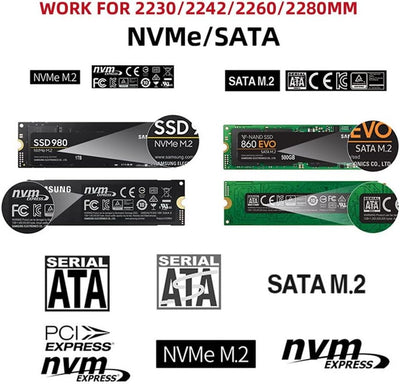 USB 3.0 auf NVME M-Key M.2 NGFF SSD Externer PCBA Conveter Adapter mit Flash Disk Case NVME 2280-BOX