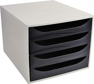 Exacompta 2286014D Ablagebox Office mit 4 Schubladen für DIN A4+ Dokumente. Ecobox mit hoher Kapazit