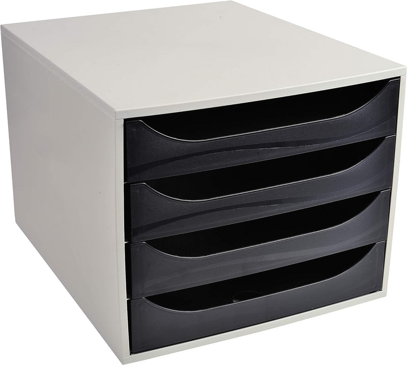 Exacompta 2286014D Ablagebox Office mit 4 Schubladen für DIN A4+ Dokumente. Ecobox mit hoher Kapazit
