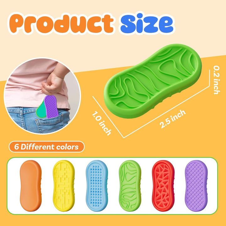 6 Stück Magnetische Fidget Toys, Magnetische Anziehungskraft Stress Bälle mit Silikonhülle, Sensory