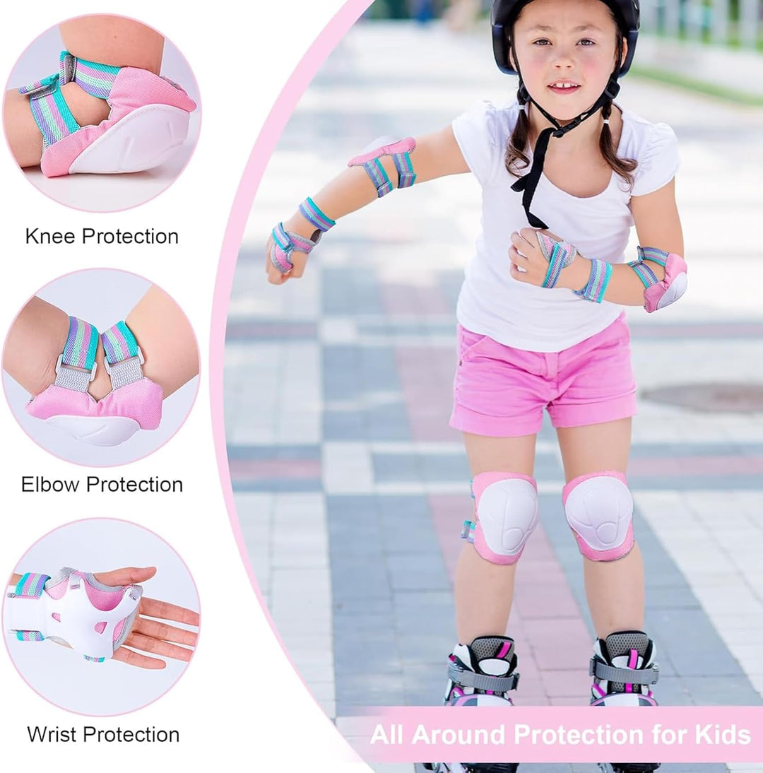 Unicorn Castle Knieschoner Kinder Schoner Set Inliner Schützer 6 in 1 Schutzausrüstung Kinder Ellenb