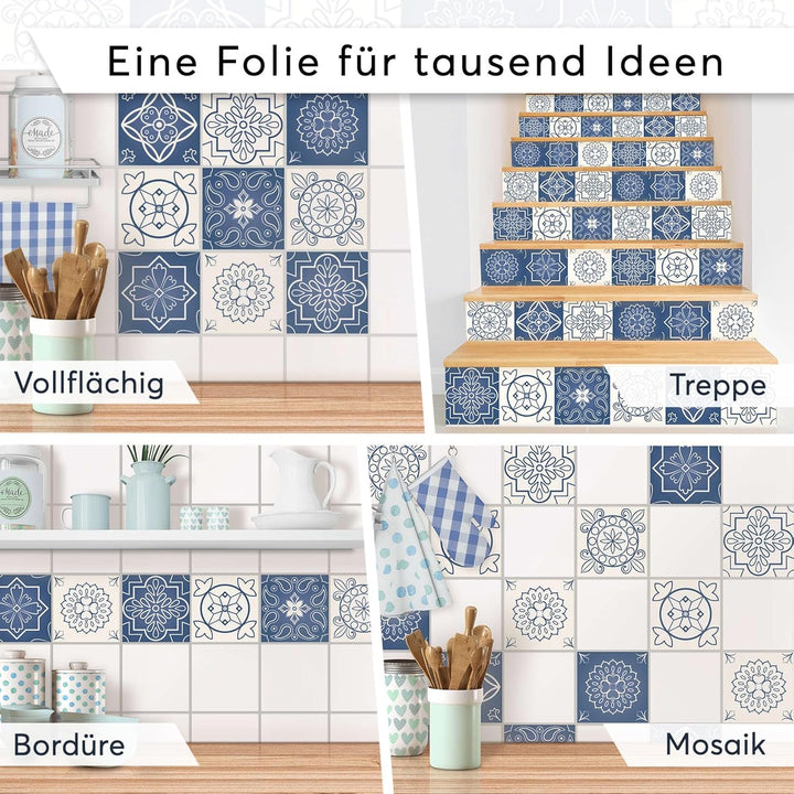 CREATISTO Klebefliesen Stickerfliesen Fliesenfolie - Aufkleber Folie für Fliesen I Klebefliesen Deko