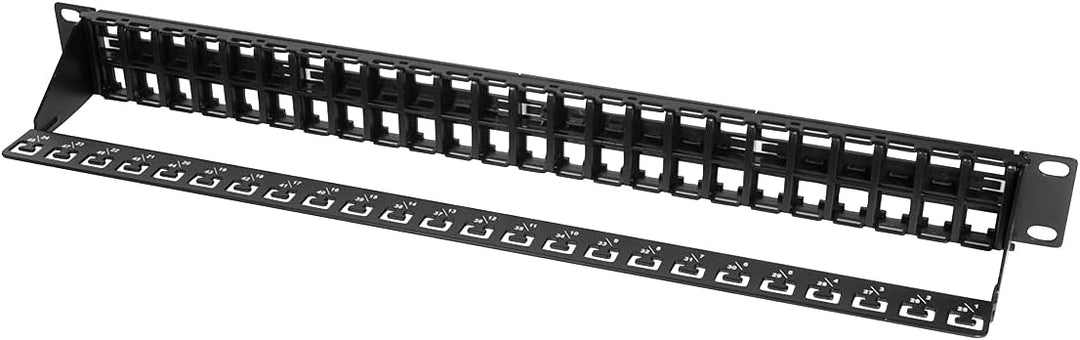 LogiLink NK4045 Keystone Patchpanel/Verteilerfeld für 48 Buchsen, ungeschirmt, 1 HE (Höheneinheit) s