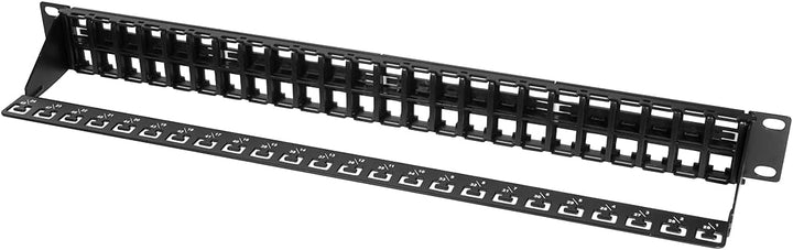 LogiLink NK4045 Keystone Patchpanel/Verteilerfeld für 48 Buchsen, ungeschirmt, 1 HE (Höheneinheit) s