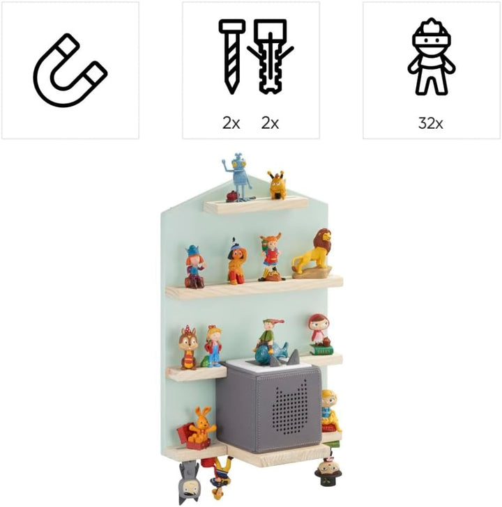 Hama Regal für Hörspielbox Haus für 32 Hörspielfiguren (Wandregal, magnetische Aufbewahrung, Zubehör