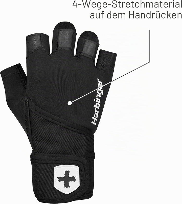 Harbinger Pro Wristwrap Handschuhe, Hebehandschuhe für diejenigen, die Flexibilität und Atmungsaktiv