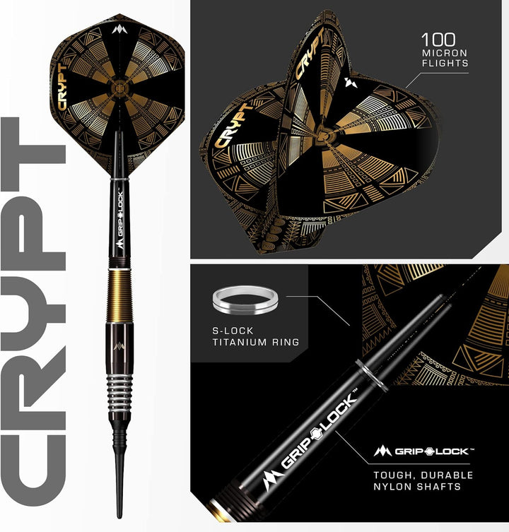 Mission Crypt Black & Gold PVD M2 90% Softdarts 21 Gramm