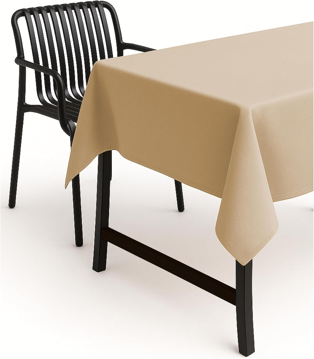 texpot Gartentischdecke 220 cm rund in Sand mit Leinen Optik Lotuseffekt Fleckschutz Bügelfrei Tisch