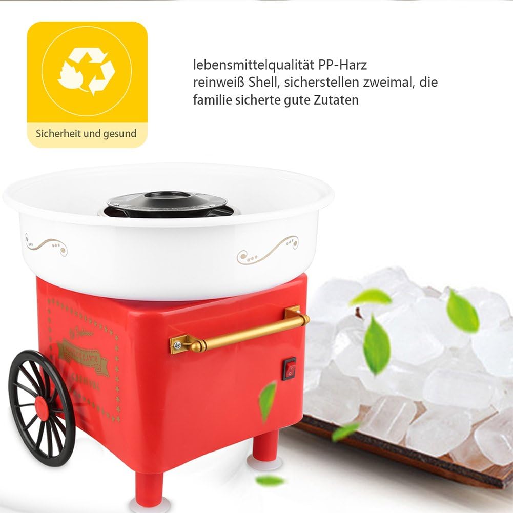 Zuckerwattemaschine, Cotton Candy Maschine, Bonbonmaschine aus Baumwolle, mit 10 Stäbchen &amp; Messlöff