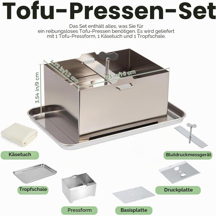 Tofupresse aus Edelstahl, Tofu-Presser, schnelle und effiziente Wasserentfernung für festen Tofu, le