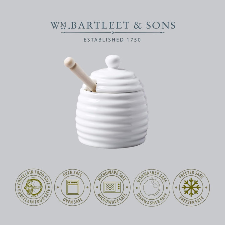 WM Bartleet & Sons Honigtopf aus Porzellan weiss, Weiss
