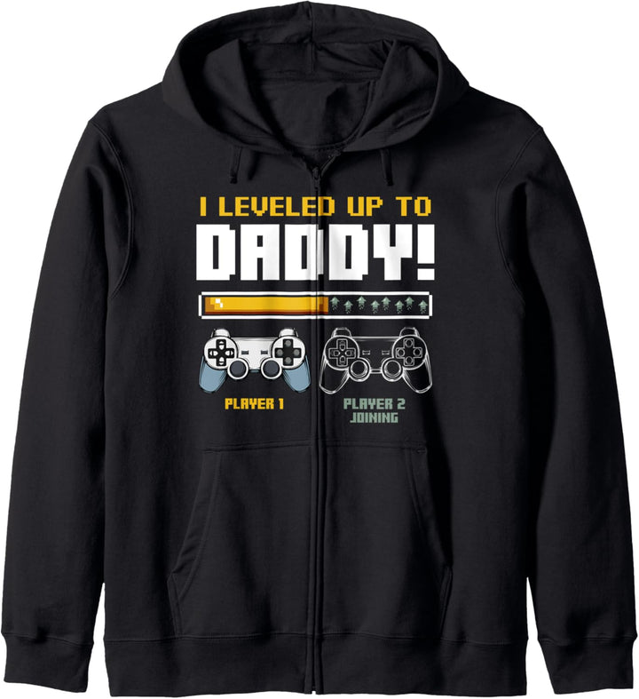 I Leveled Up To Daddy Gamer Werdender Vater Familie Geschenk Kapuzenjacke