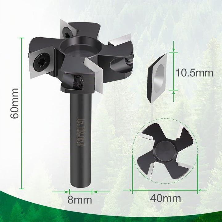 BALUGAEA Oberfräse Planfräser 8mm Schaft 40mm 4 Flöten Hobelfräser für Oberfräse CNC Flächenfräser m