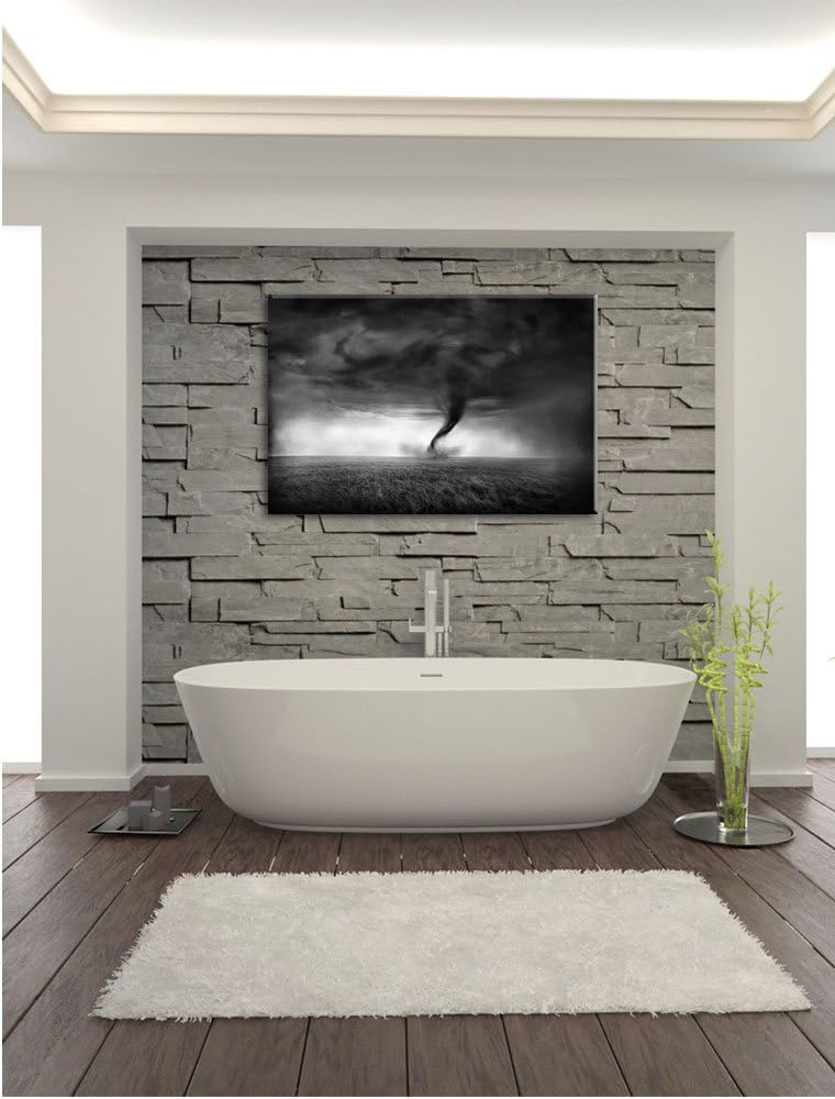 Pixxprint Naturgewalt Tornado als Leinwandbild/Grösse: 100x70 cm/Wandbild/Kunstdruck/fertig bespannt