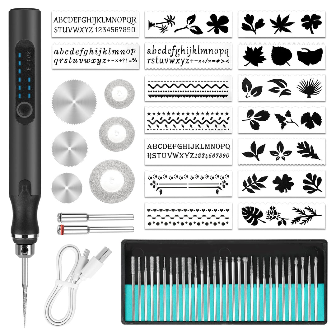 Ainiv USB Wiederaufladierbar Gravur Werkzeug Kit, Elektrischer Mini Graveur Gravurwerkzeug, Tragbar