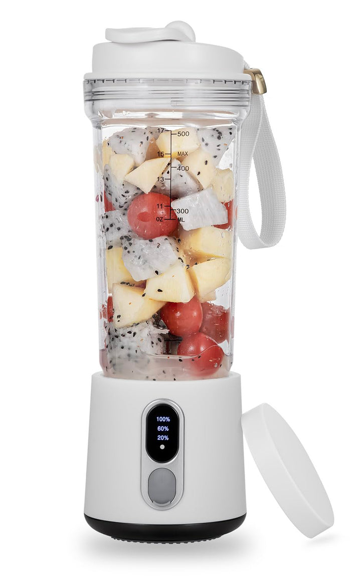 Tragbarer Mixer 500ml für Shakes Smoothies, USB-C Wiederaufladbarer 4000mAh, 6 Edelstahlklingen, Kab