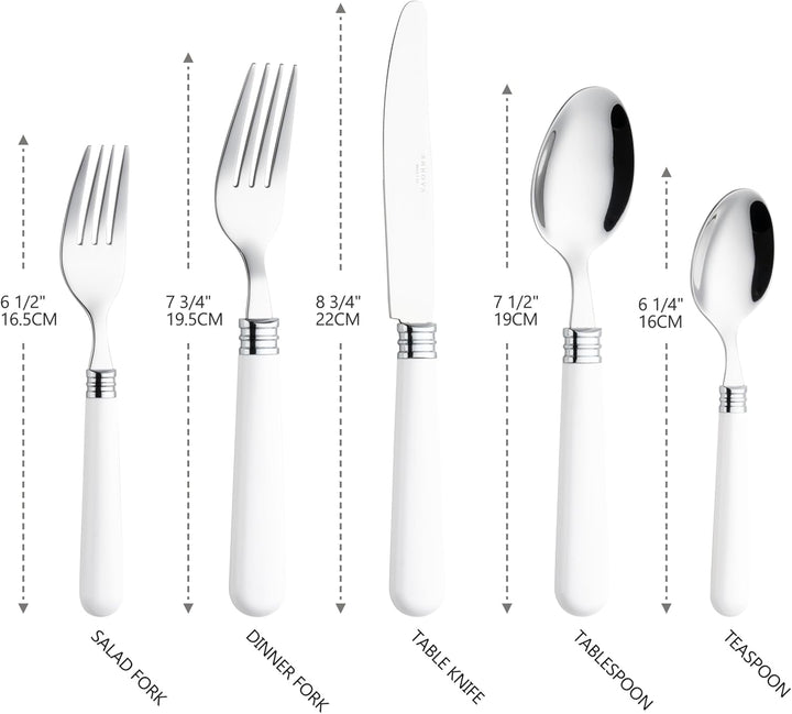 ANNOVA Besteckset, 20-teilig, Griff aus Edelstahl - 4 x Tafelmesser; 4 x Tafelgabeln; 4 x Salatgabel